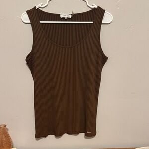 Calvin Klein Chocolate Ribbed Tank Top
